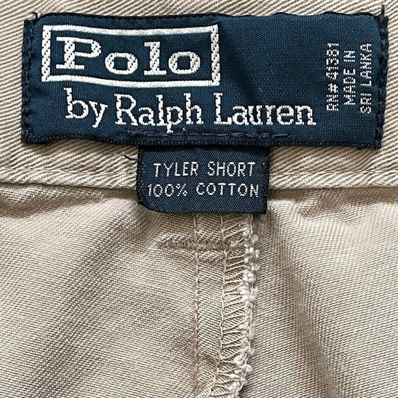 Polo Ralph Lauren Men Sz‎ 34 Tyler Short Pleated Casual Shorts Cotton Beige - Picture 3 of 5